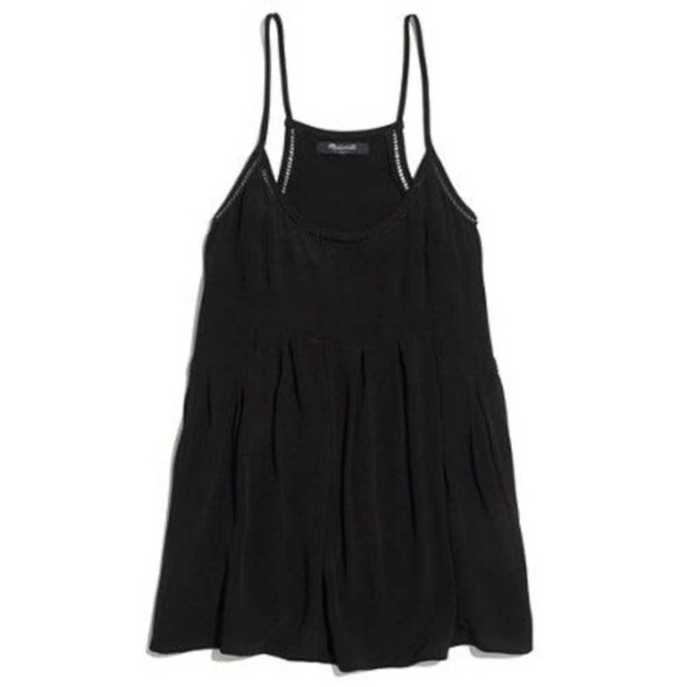 Madewell Pleated Racerback Tank | XS | Black